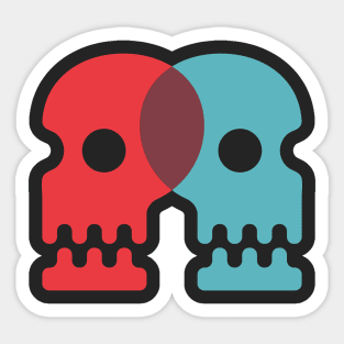 Two Skulls Sticker